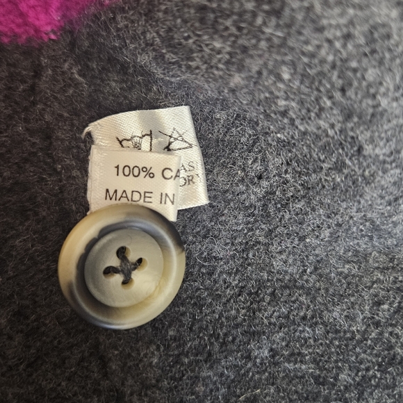 100% Cashmere Cardigan Sweater Medium Purple - Picture 6 of 7